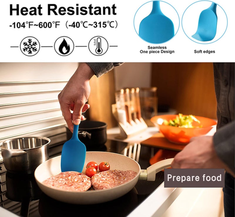 VITUER 5PCS Silicone Rubber Spatula Set, Food Grade BPA-Free Spatulas for kitchen Use, Heat Resistant Spatula for Cooking & Baking, Dishwasher Safe - Image 4